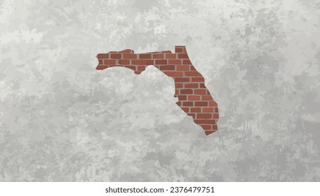 Florida map bricks effect industrial texture wallpaper background