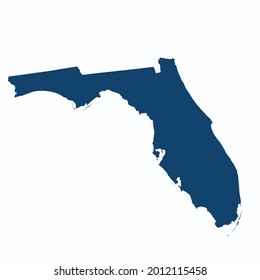 FLORIDA map color vector modern. Silhouette map. on white background. 