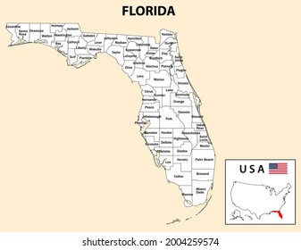 Florida Map  District map florida in white color  District map and USA 