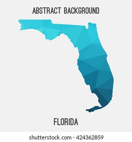 Florida map in geometric polygonal style.Abstract tessellation,modern design background. Vector illustration EPS8