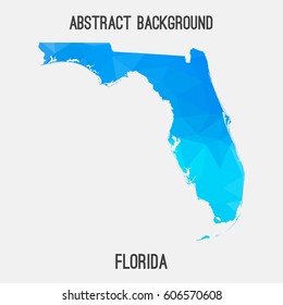 Florida map in geometric polygonal,mosaic style.Abstract tessellation,modern design background,low poly. Vector illustration.