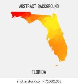 Florida map in geometric polygonal,mosaic style.Abstract tessellation,modern design background,low poly. Vector illustration.