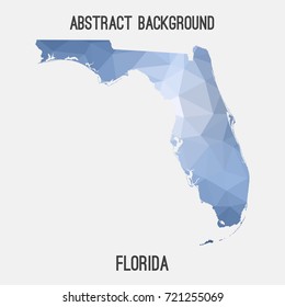 Florida map in geometric polygonal,mosaic style.Abstract tessellation,modern design background,low poly. Vector illustration.