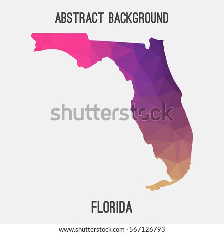 Florida map in geometric polygonal,mosaic style.Abstract tessellation,modern design background. Vector illustration EPS8