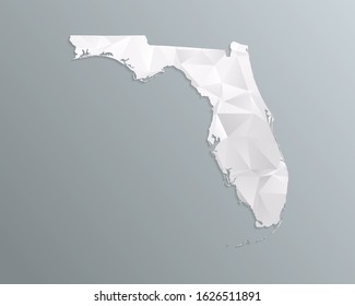 Florida map gray in polygonal style on dark background. isolated vector illustration eps 10.