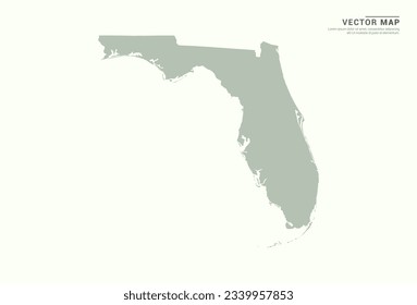 Florida map of green vector modern.
