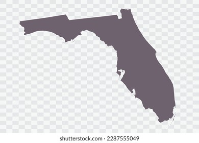 FLORIDA Map Grey Color on White Background quality files Png