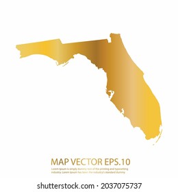 FLORIDA map High Detailed on white background. gold gradient color. Abstract design vector illustration eps 10