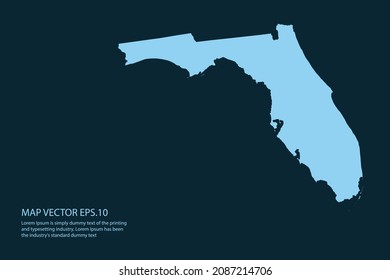 FLORIDA map High Detailed on white background. Abstract design vector illustration eps 10