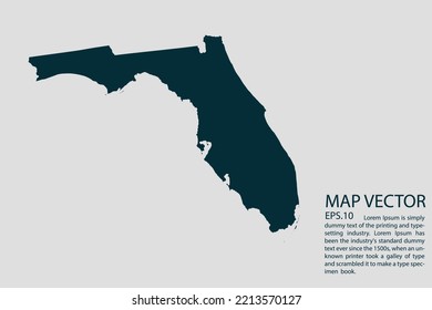 Florida Map High Detailed On White Stock Vector (Royalty Free ...