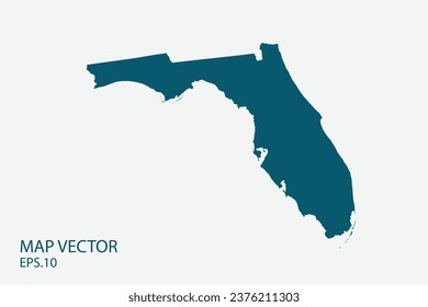 FLORIDA map High Detailed on white background. Abstract design vector illustration eps 10