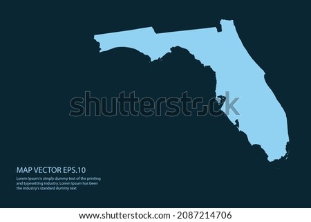 FLORIDA map High Detailed on white background. Abstract design vector illustration eps 10