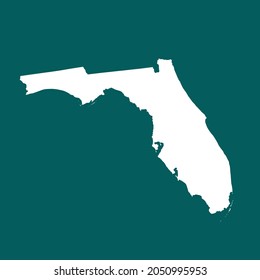 FLORIDA map High Detailed. white color. on green background. Abstract design vector illustration eps 10