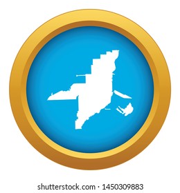 Florida map icon blue vector isolated on white background for any design