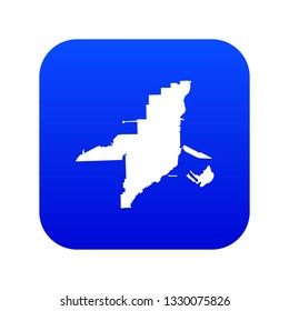 Florida map icon digital blue for any design isolated on white vector illustration