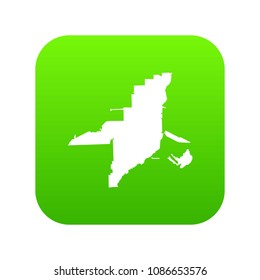 Florida map icon digital green for any design isolated on white vector illustration