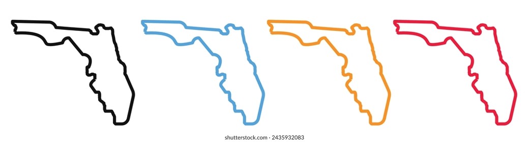 Florida map icon mark in filled style