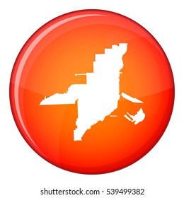 Florida map icon in red circle isolated on white background vector illustration