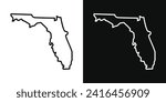 Florida map icon set. vector illustration