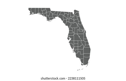 Florida map isolated on white background.for annual infographics report website layout