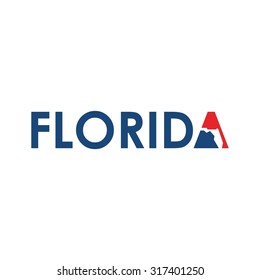 florida map in the letter A. logo vector.
