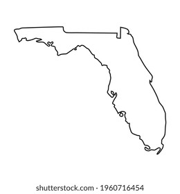 Florida map on white background