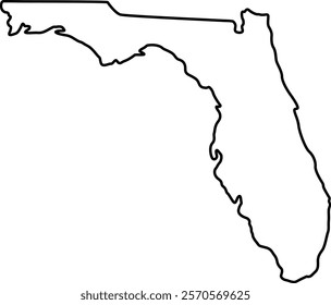 Florida Map Outline Design on a white background