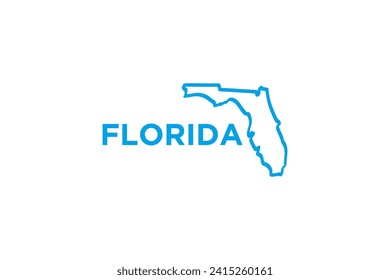 Florida map outline shape logo design.