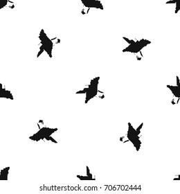 Florida map pattern repeat seamless in black color for any design. Vector geometric illustration