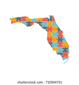 Florida Map Rebuild Logo Illustration