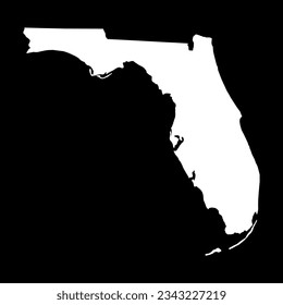 Forma de mapa de Florida, estados unidos de américa. Icono de concepto plano, ilustración vectorial.