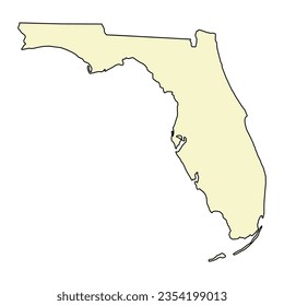 Florida map shape, united states of america. Flat concept icon symbol vector illustration .