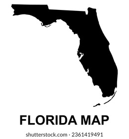 Florida map shape, united states of america. Flat concept icon symbol vector illustration .