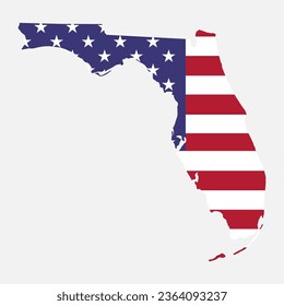 Florida map shape, united states of america. Flat concept icon symbol vector illustration .