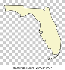 Florida map shape, united states of america. Flat concept icon symbol vector illustration .