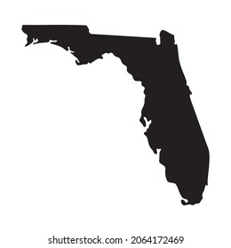 Florida map. Silhouettes blank map on white background. Vector image