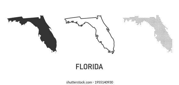 Florida map. Map of the United States of America made of dots, line and whole. Vector illustration.