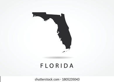 Florida Map - USA, United States of America map, World Map International vector template isolated on white background - Vector illustration eps 10