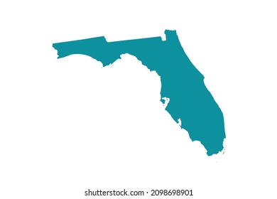 FLORIDA map vector, Abstract design vector illustration Eps 10. sea color palette color. High Detailed on white background.