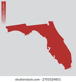 FLORIDA map vector, Abstract design vector illustration Eps 10. indigo red color.High Detailed on white background.