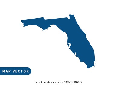 FLORIDA map vector, blue color . on white background. vector eps 10.