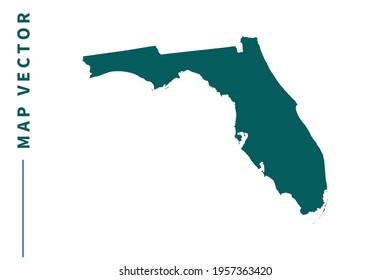 FLORIDA map vector. green color on white background.