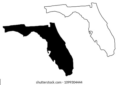 Florida map vector illustration, scribble sketch Florida map