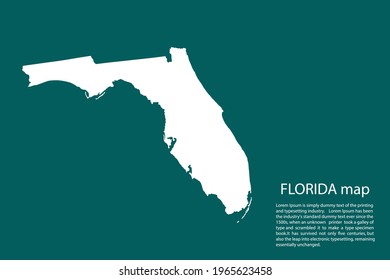 FLORIDA map vector, isolated on Green  background