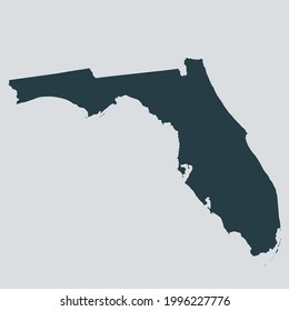 FLORIDA map vector, isolated on gray background