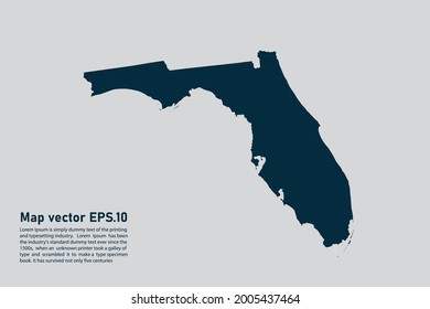 FLORIDA map vector. isolated on light gray background