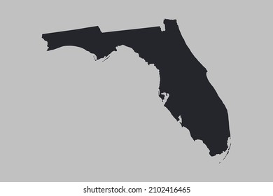 Florida map vector, isolated on gray background
