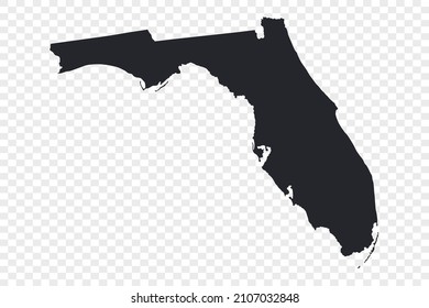 Florida map vector, isolated on transparent background