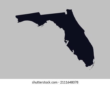 Florida map vector, Isolated on gray background
