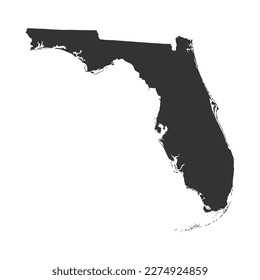 Florida map vector. Map of Florida state silhouette vector